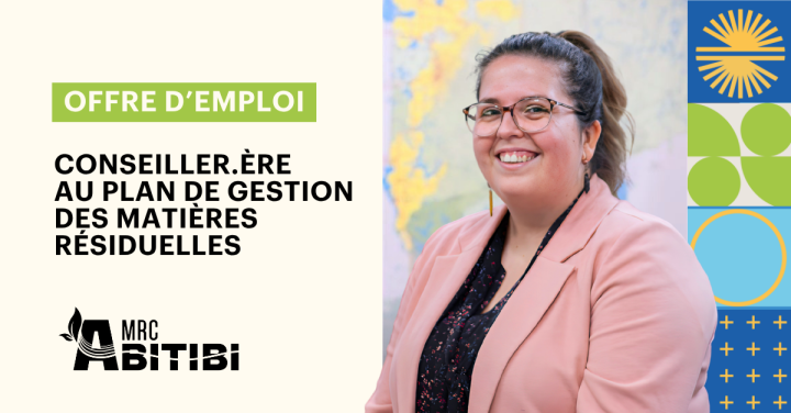 Offre d'emploi : Conseiller.ère au plan de gestion des matières résiduelles